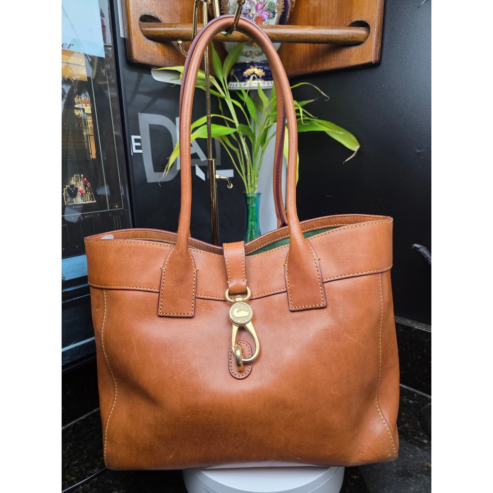 Dooney & Bourke Amelie Shoulder Bag Large Tan Florentine Leather Tote Classic
